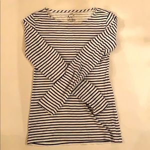 White and blue stripped top